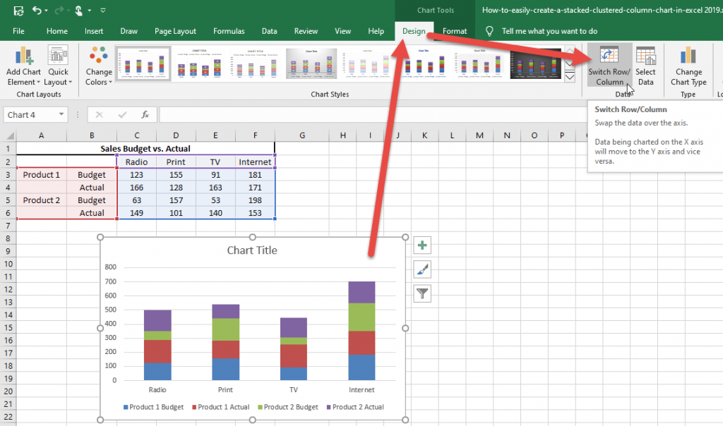 Creating A Stacked Column Chart In Excel