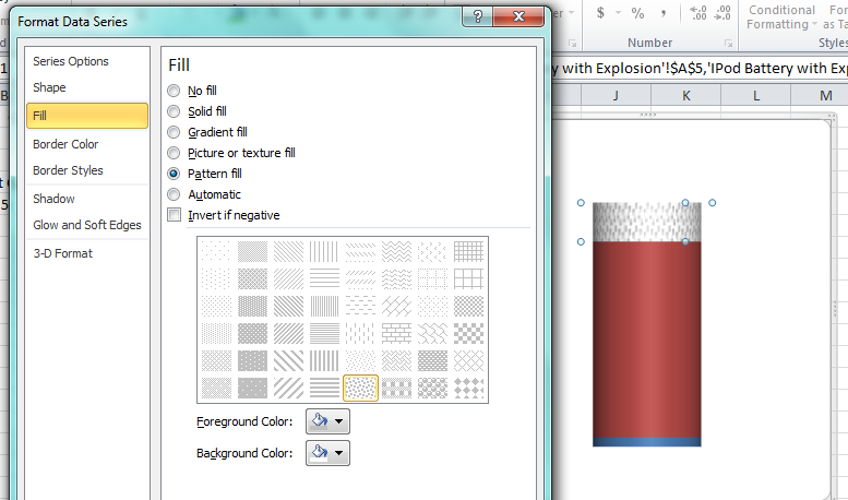 Fill Pattern in Excel Chart