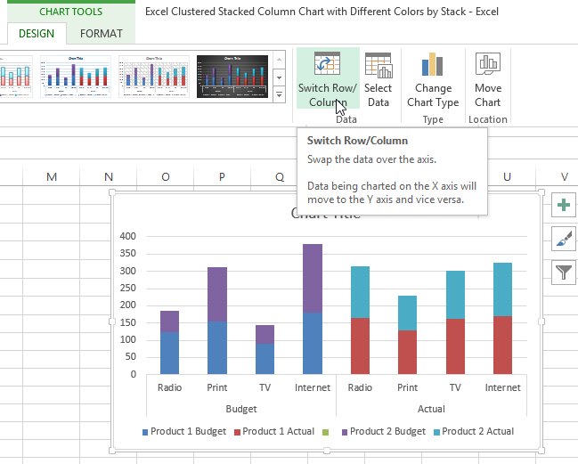 How-to Make an Excel Clustered Stacked Column Chart with Different ...